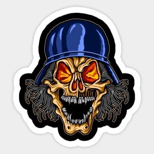 drawing army skull Sticker